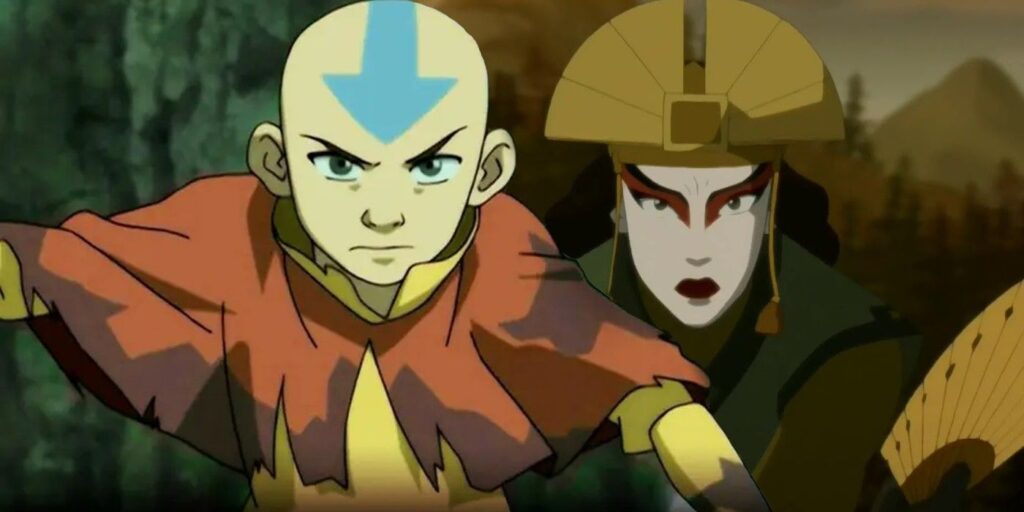 custom image of Aang and Avatar Kyoshi in fighting stances in Avatar The Last Airbender