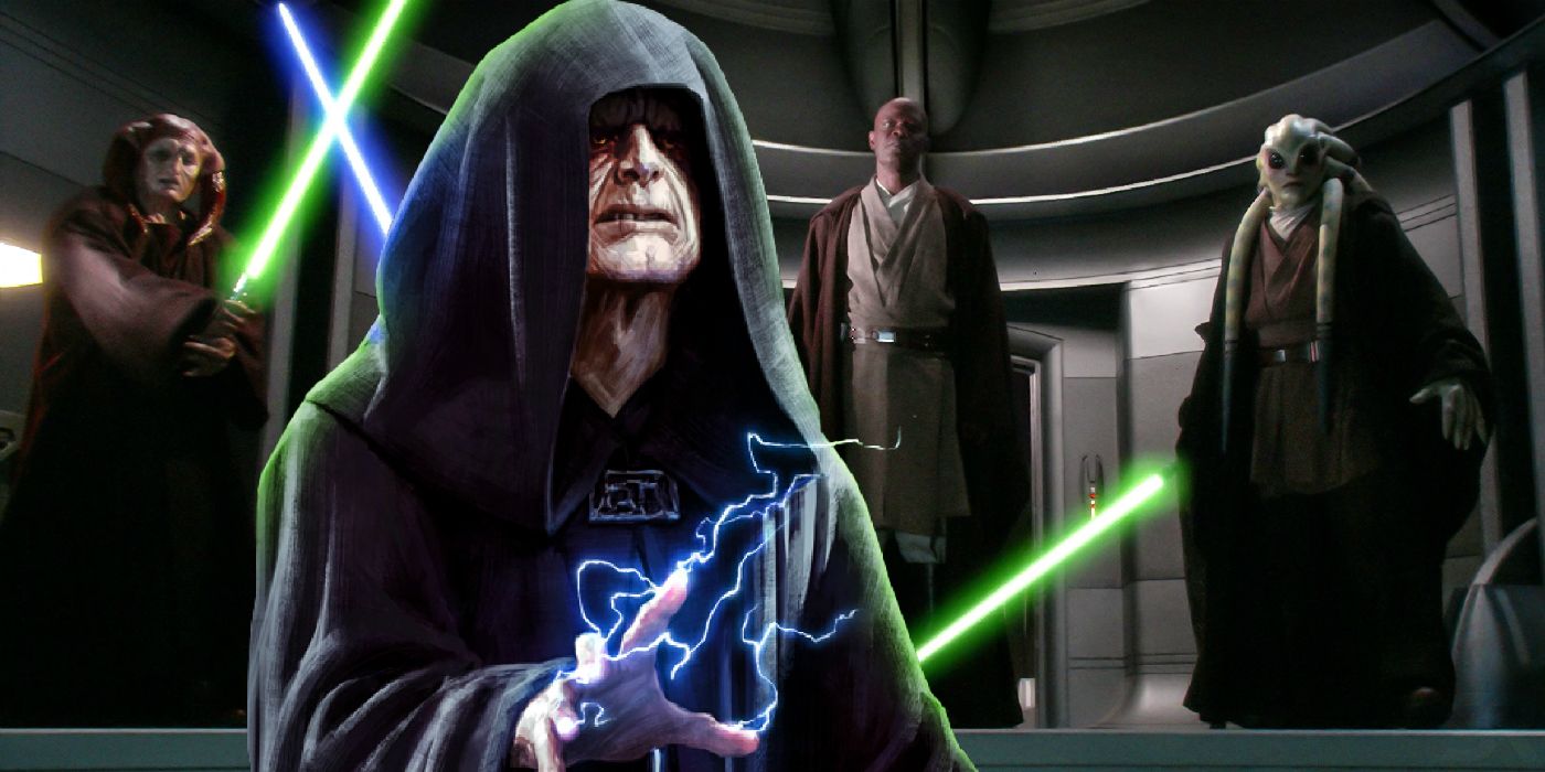Star Wars Emperor Palpatine and Jedi in Revenge of the Sith