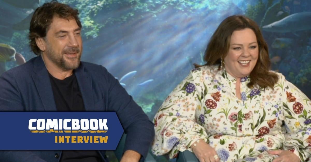 Las estrellas de La Sirenita Melissa McCarthy y Javier Bardem explican sus disfraces y escenas submarinas (Exclusivo)