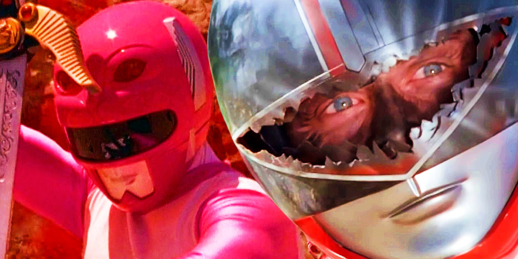 Power Rangers Lost Galaxy's Pink Ranger and Power Rangers Time Force's Red Ranger