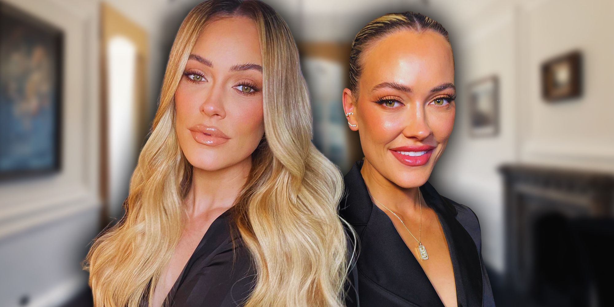 Side by side images of DWTS pro dancer Peta Murgatroyd