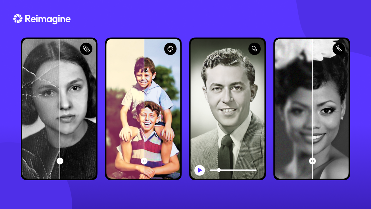 MyHeritage presenta Reimagine, una aplicación de IA para escanear, arreglar e incluso animar fotos antiguas