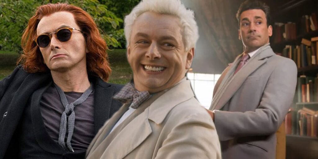 Custom image of David Tennant, Michael Sheen, and Jon Hamm in Good Omens