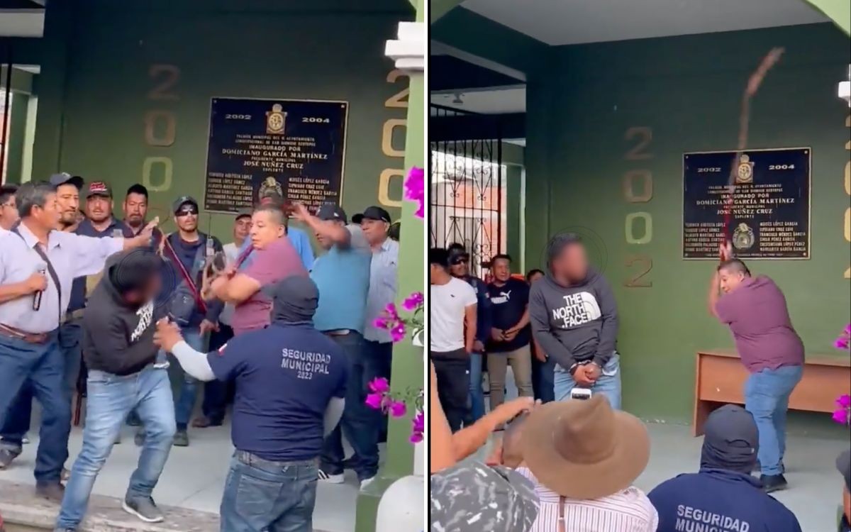 Oaxaca: Castigan con latigazos a presunto extorsionador | Video