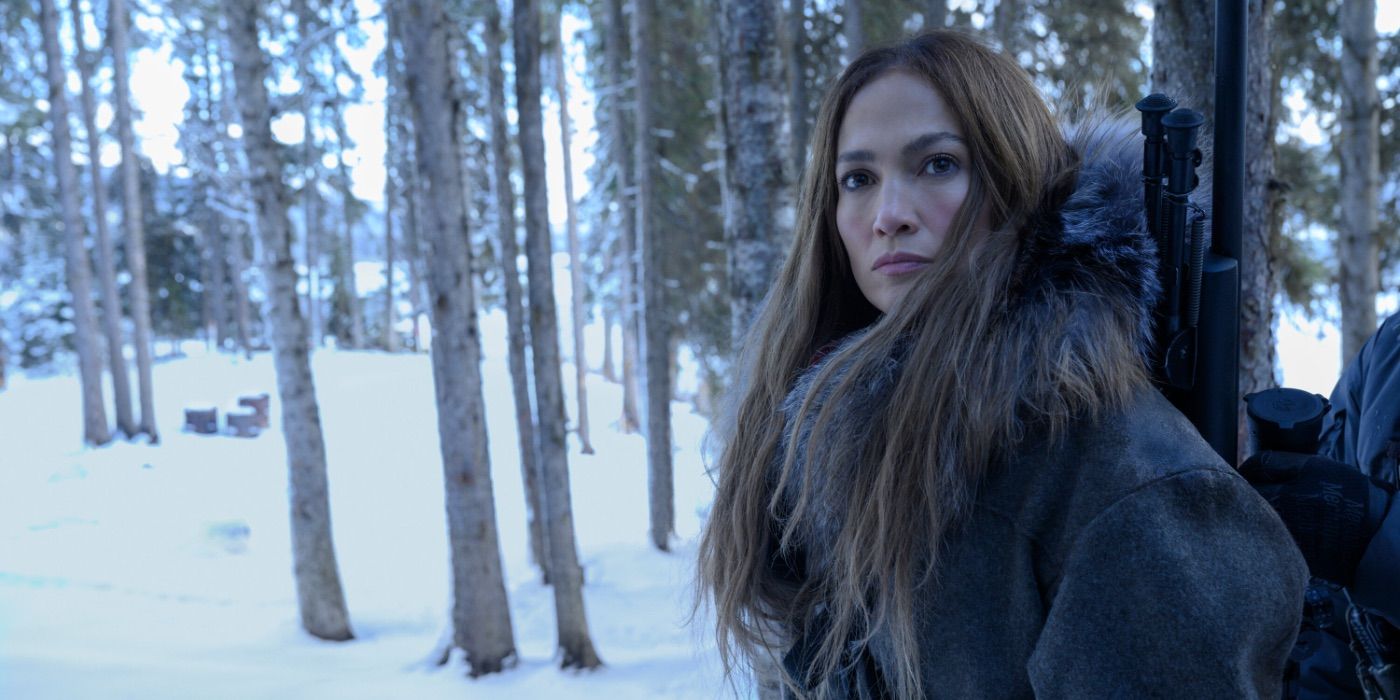 Jennifer Lopez walks through the woods in The Mother