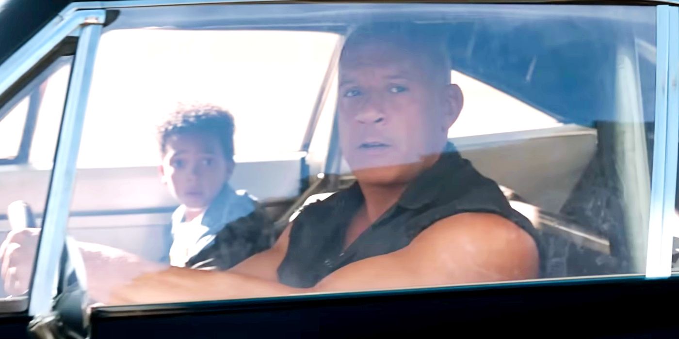 Vin Diesel driving a car in Fast X.