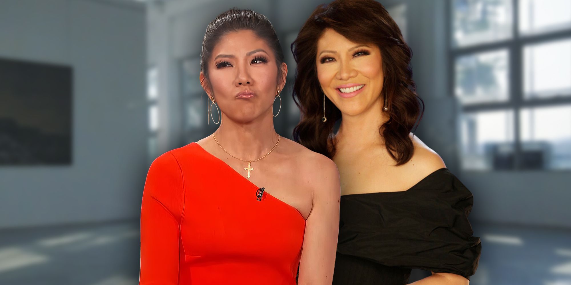 Side by side images of Big Brother's Julie Chen