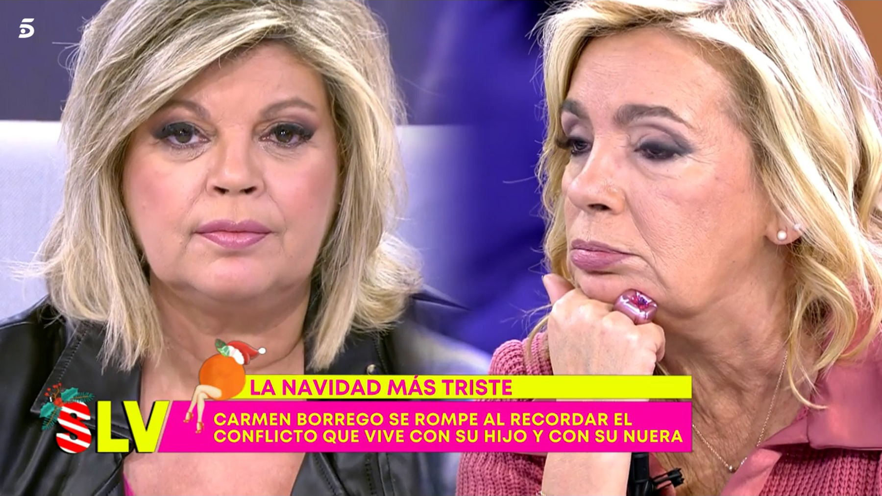 Carmen Borrego y Terelu Campos en el plató de 'Sálvame' / Telecinco