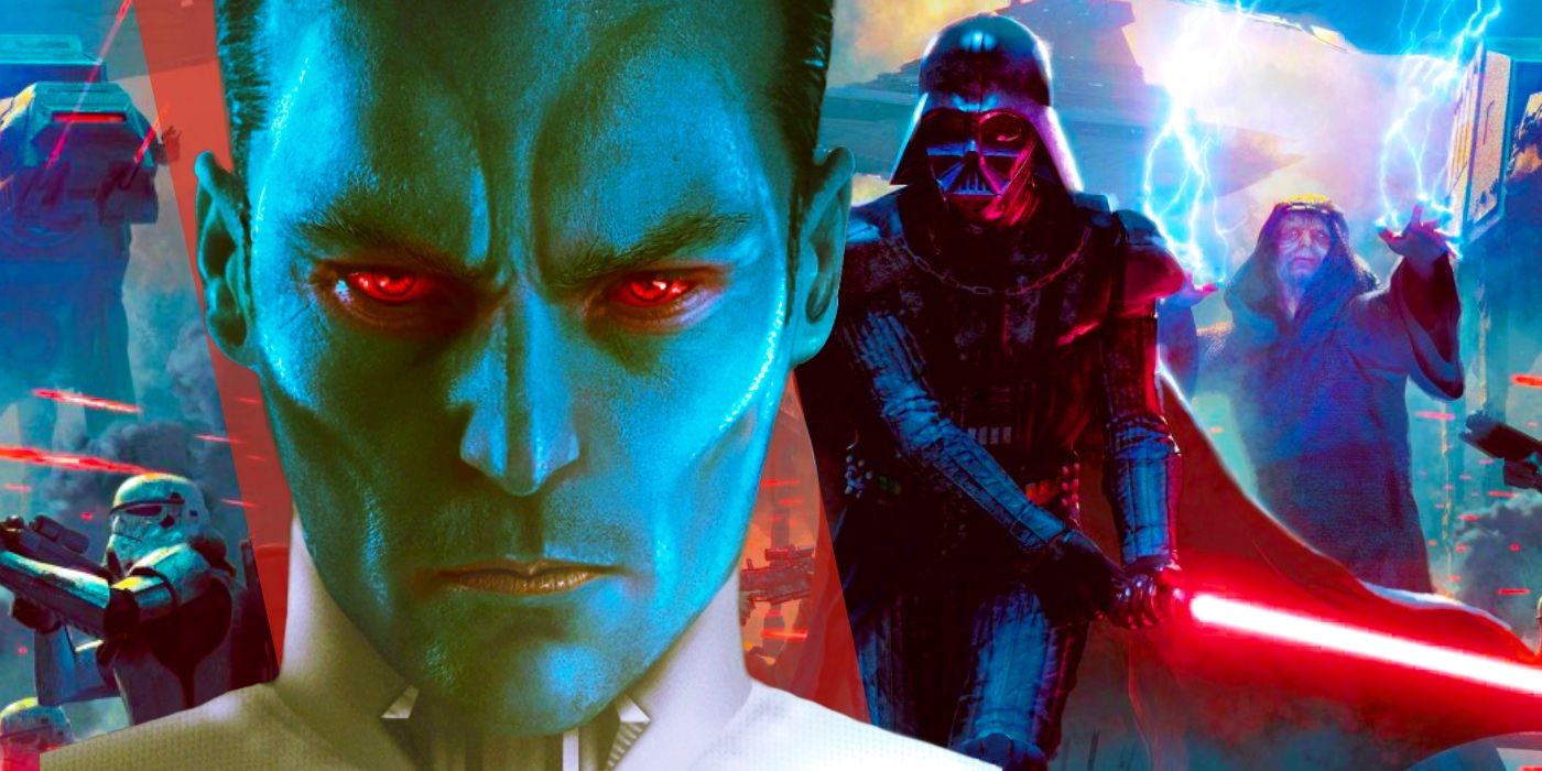 Collage Image With Grand Admiral Thrawn wiith Darth Vader and Palpatine