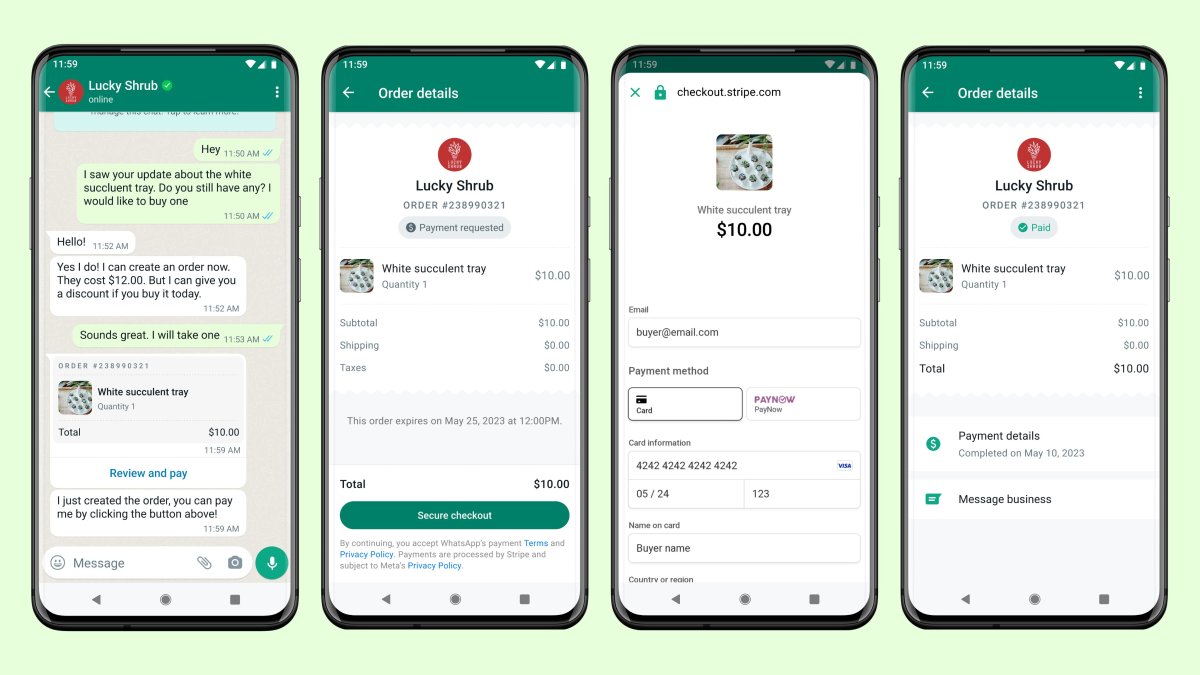 WhatsApp ahora permite a los usuarios de Singapur pagar a las empresas dentro de la aplicación