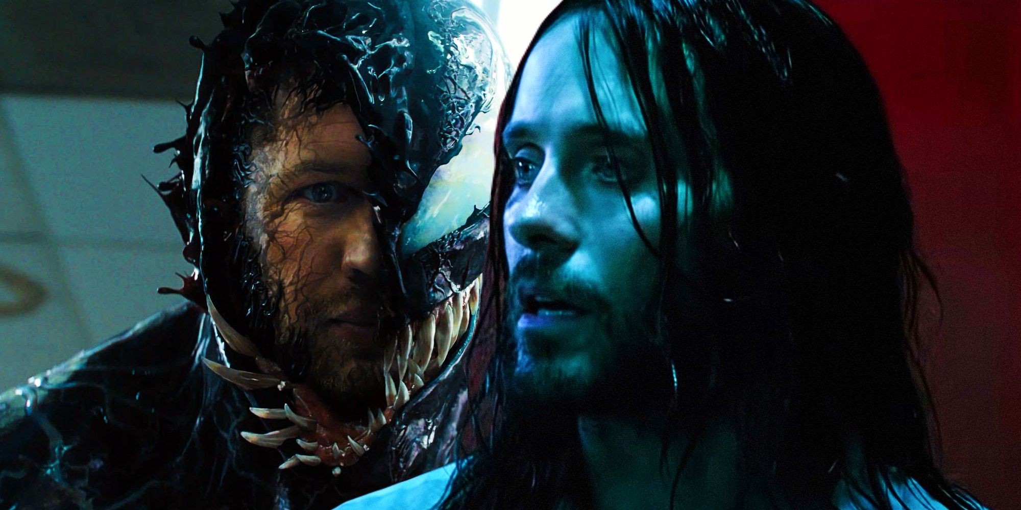 Tom Hardy as Venom and Jared Leto as Morbius