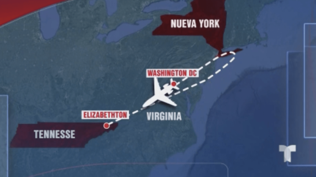 Aeronave vuela sobre Washington y se estrella en Virginia