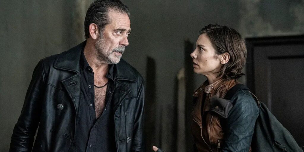 Maggie and Negan looking worried in The Walking Dead: Dead City