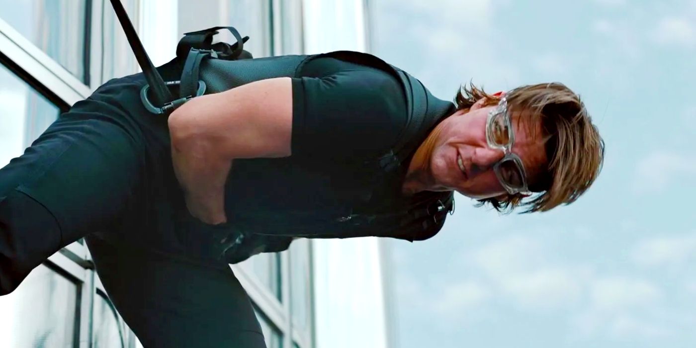 Tom Cruise repelling down the Burj Khalifa in Mission: Impossible – Ghost Protocol.