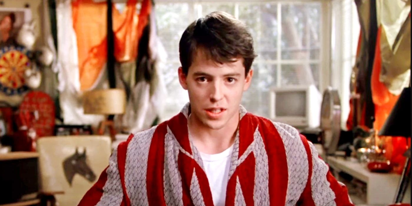 Matthew Broderick looking into the camera in Ferris Bueller's Day Off.
