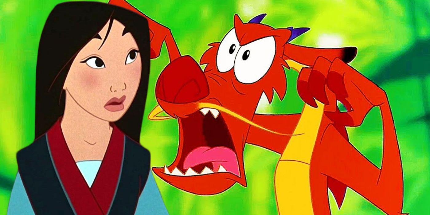 Surprised Mulan with Mushu