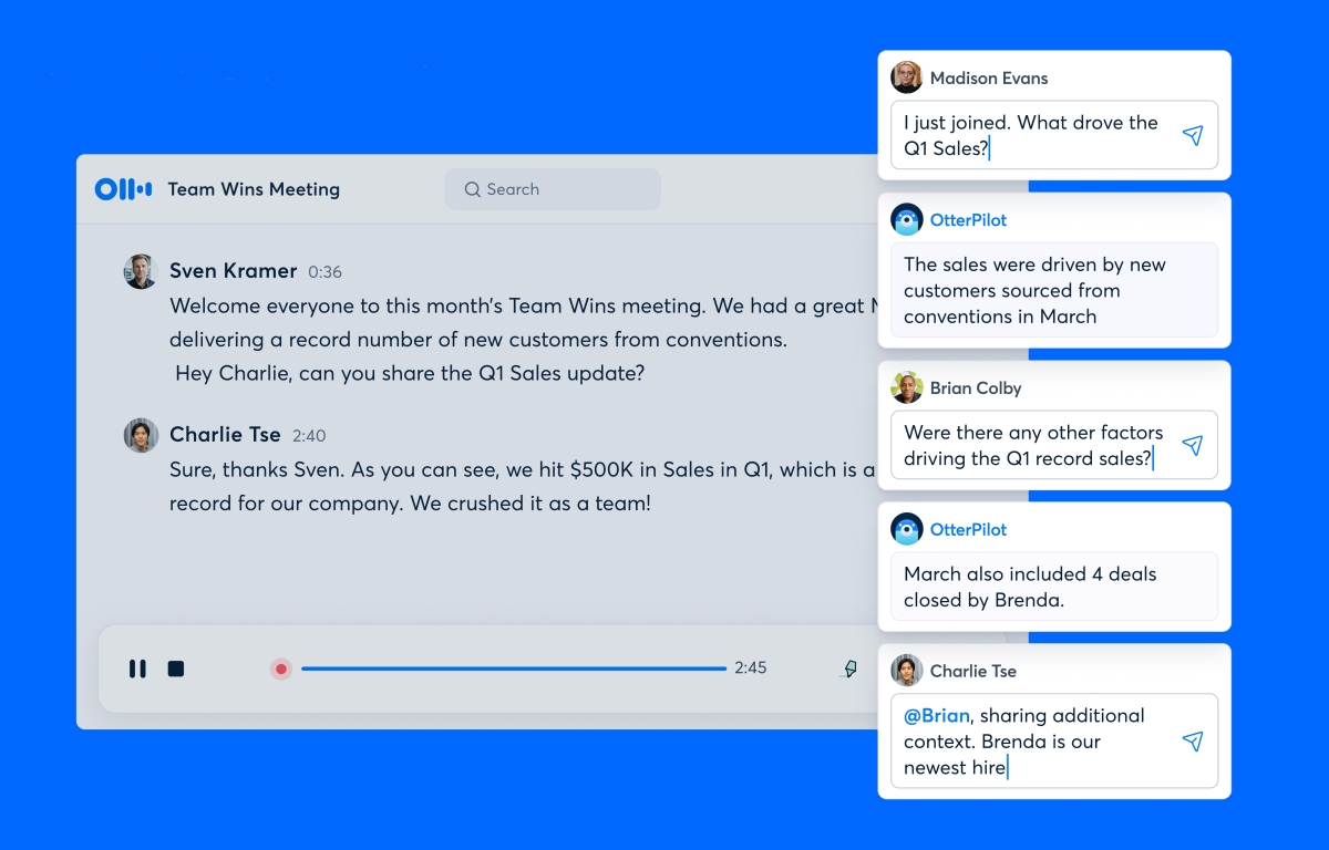 Otter presenta un chatbot de IA orientado a reuniones