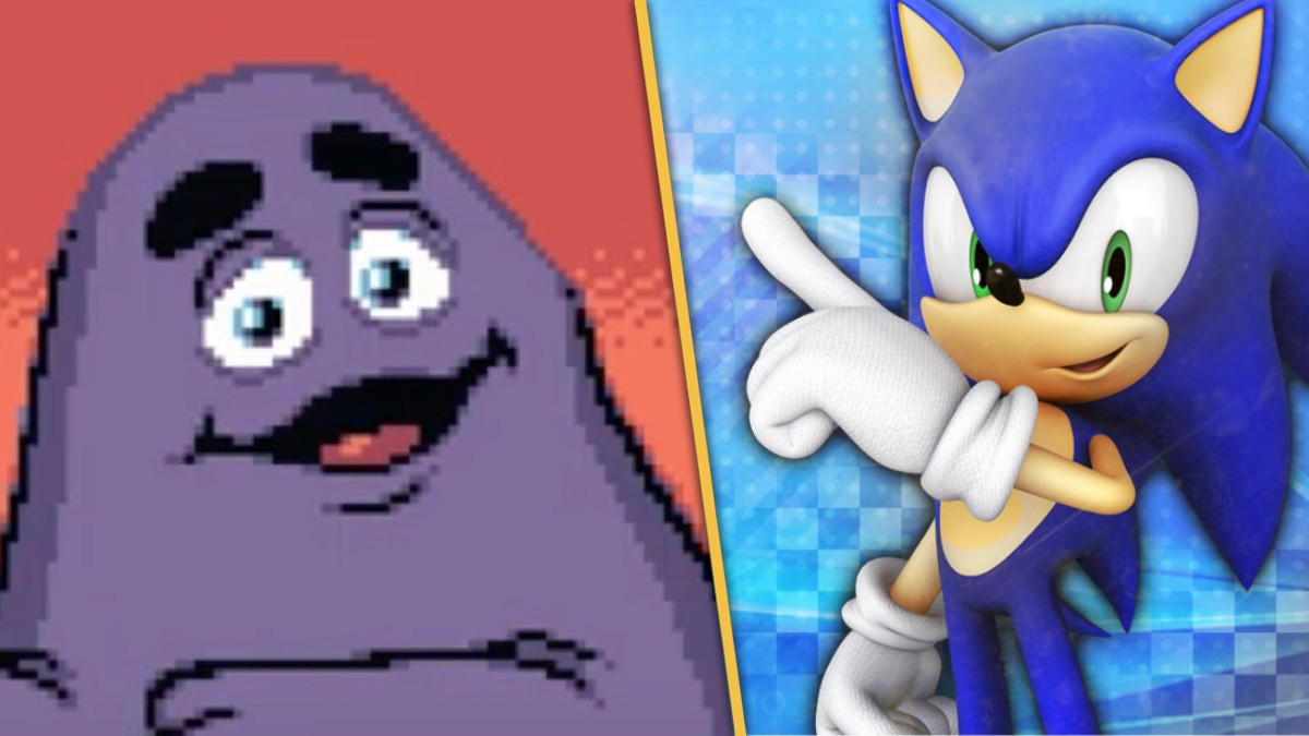 Sonic the Hedgehog se suma a la tendencia de los batidos de cumpleaños de Grimace