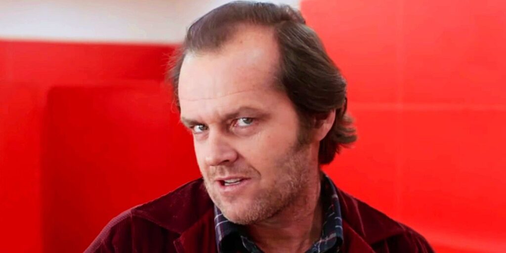 Jack looking into the camera in The Shining