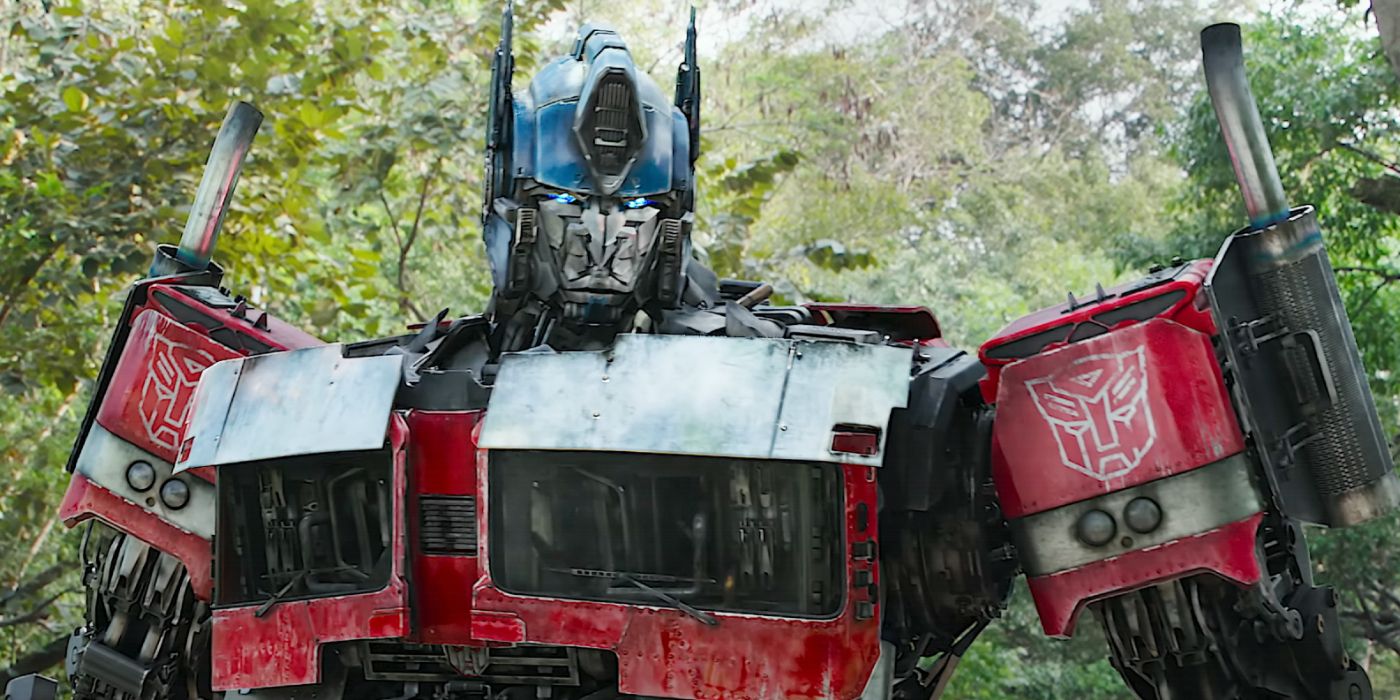 Optimus Prime standing imposingly in Transformers Rise of the Beasts