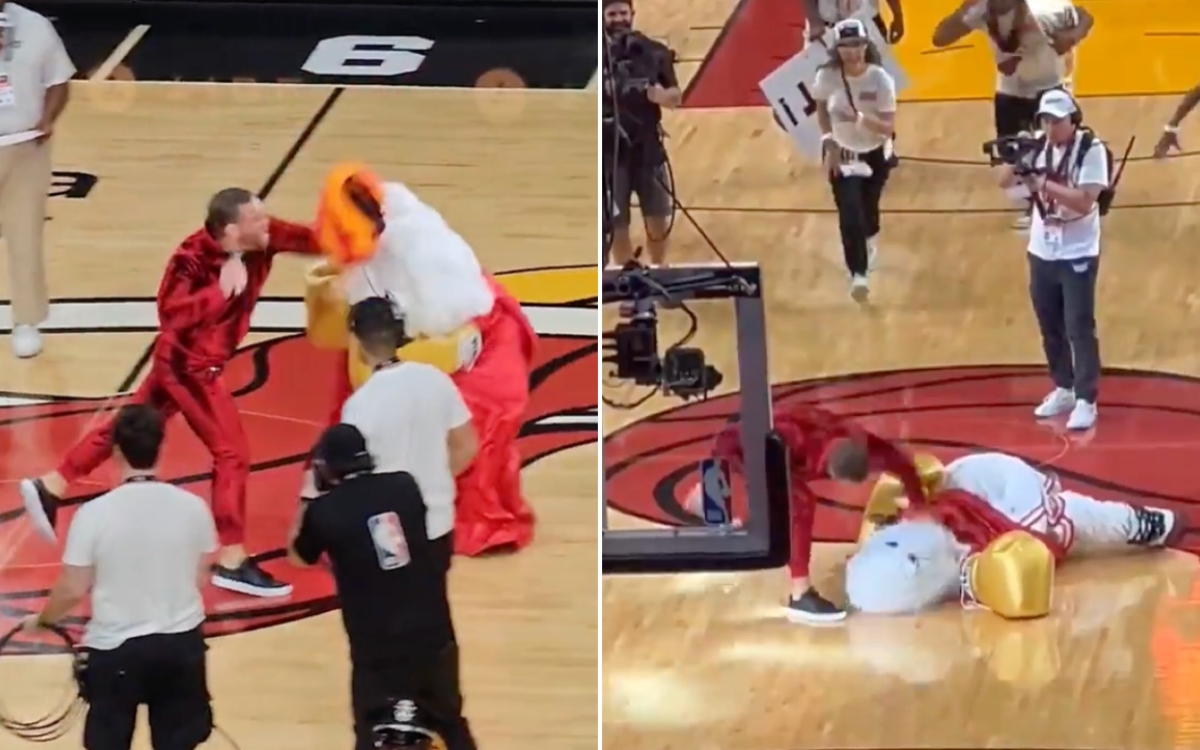 Video | Conor McGregor noquea a mascota de Miami Heat y la manda al hospital