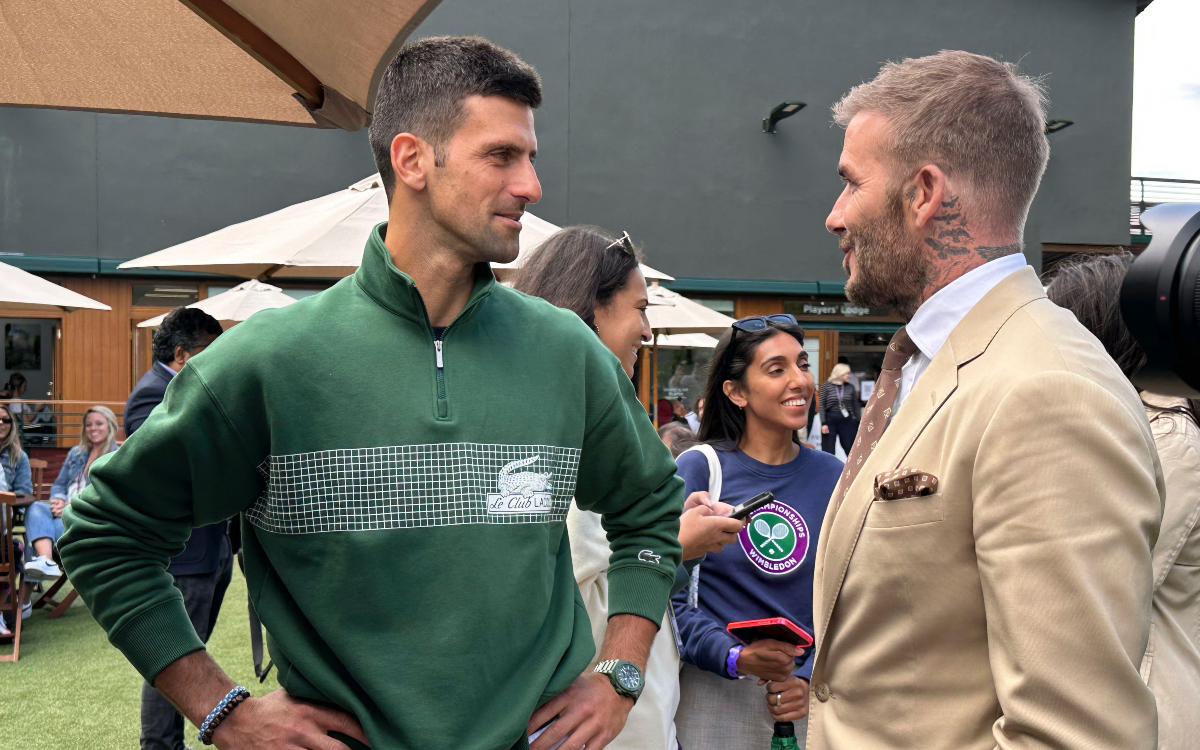 Aparece David Beckham en las canchas de Wimbledon junto a Djokovic