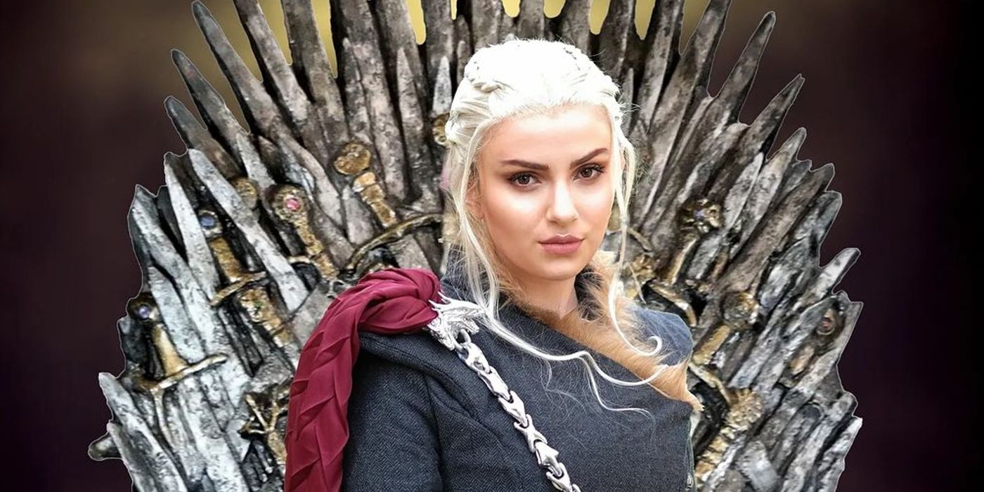 Game Of Thrones Regal Daenerys Cosplay toma su lugar en el Trono de Hierro