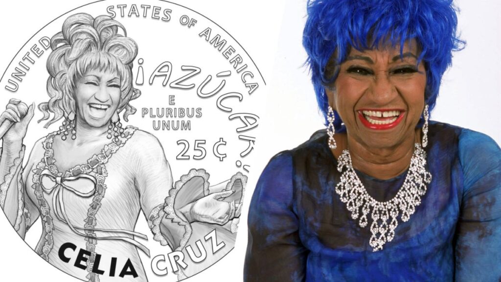 Revelan la imagen de la moneda de 25 centavos de Celia Cruz