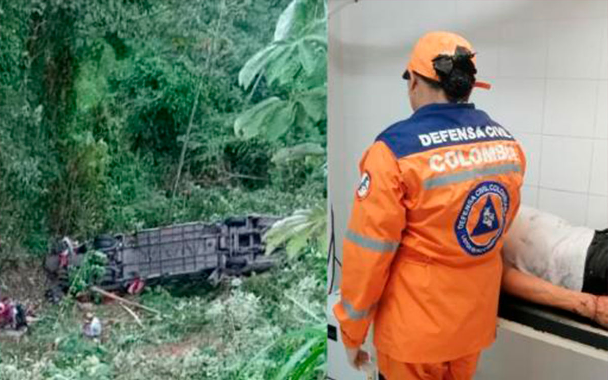 Video | Nueve muertos y 33 heridos al caer autobús por precipicio en Colombia