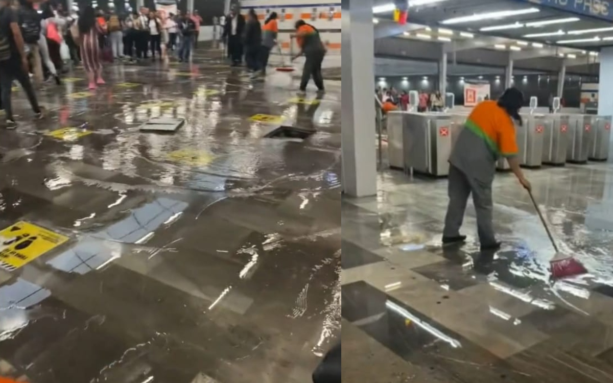 Videos | Se inunda estación Cuatro Caminos de Línea 2 del Metro CDMX