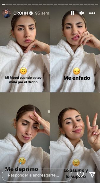 Andrea Garte y su experiencia con la enfermedad de Crohn / Instagram