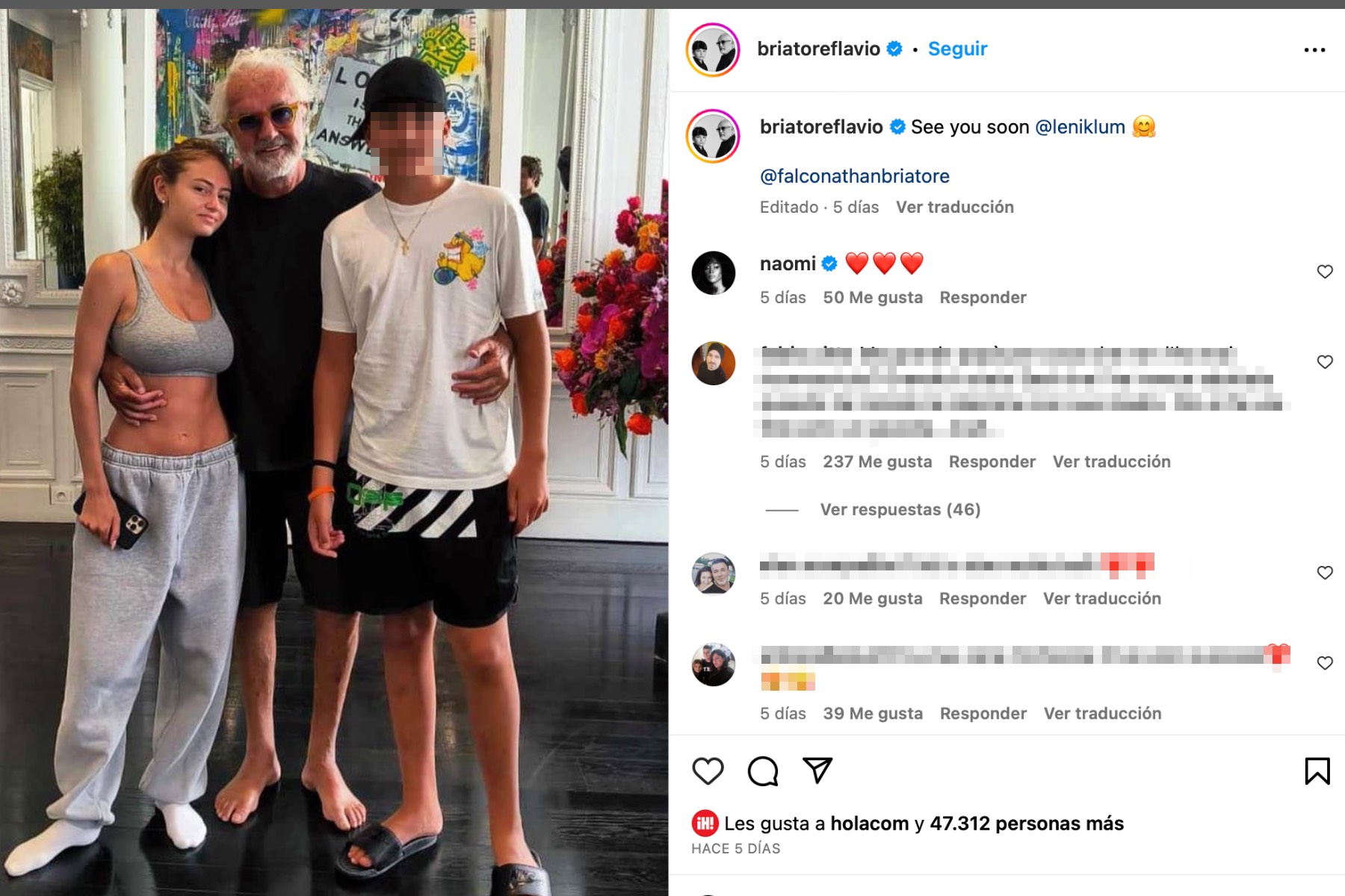 Flavio Briatore junto a sus dos hijos/ Instagram 