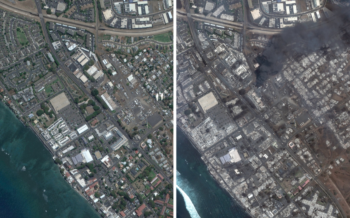 Imágenes satelitales muestran devastación por incendio en Maui | Fotos