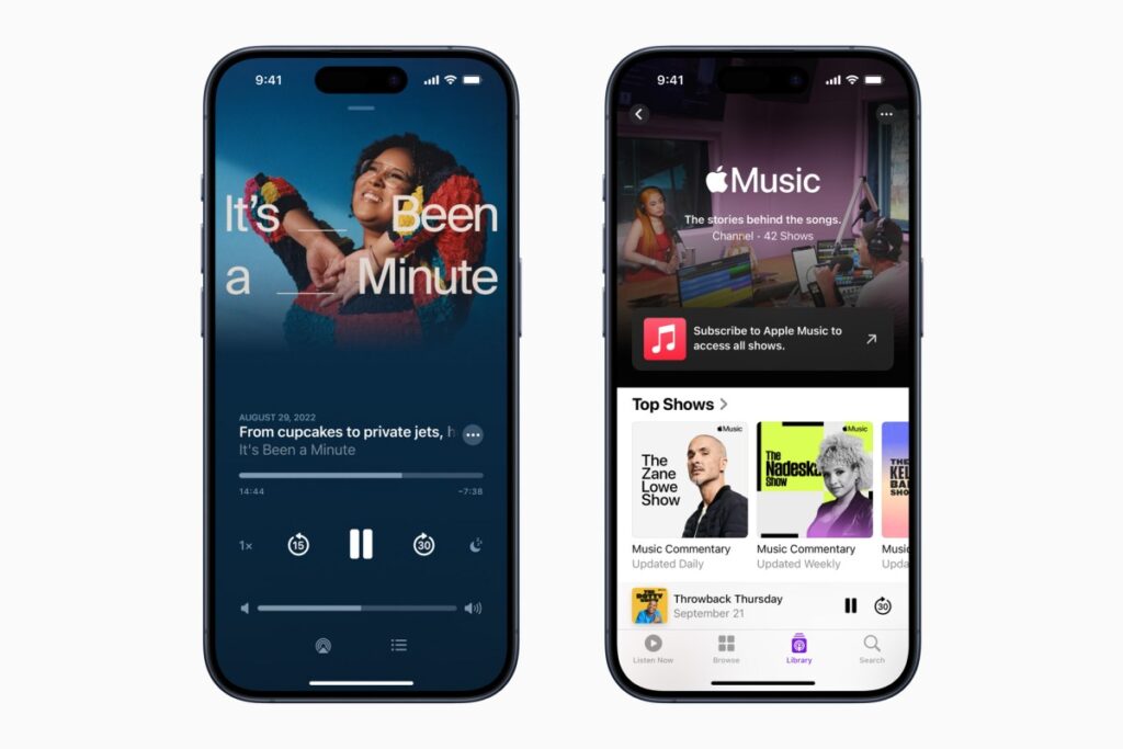 Apple Podcasts agrega programación original de Apple Music, Apple News+ y otras aplicaciones