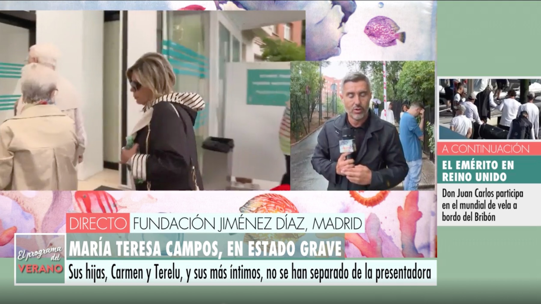 'El programa del verano' en directo en el Hospital Universitario Fundación Jiménez Díaz tras el ingreso de María Teresa Campos/ Mediaset 