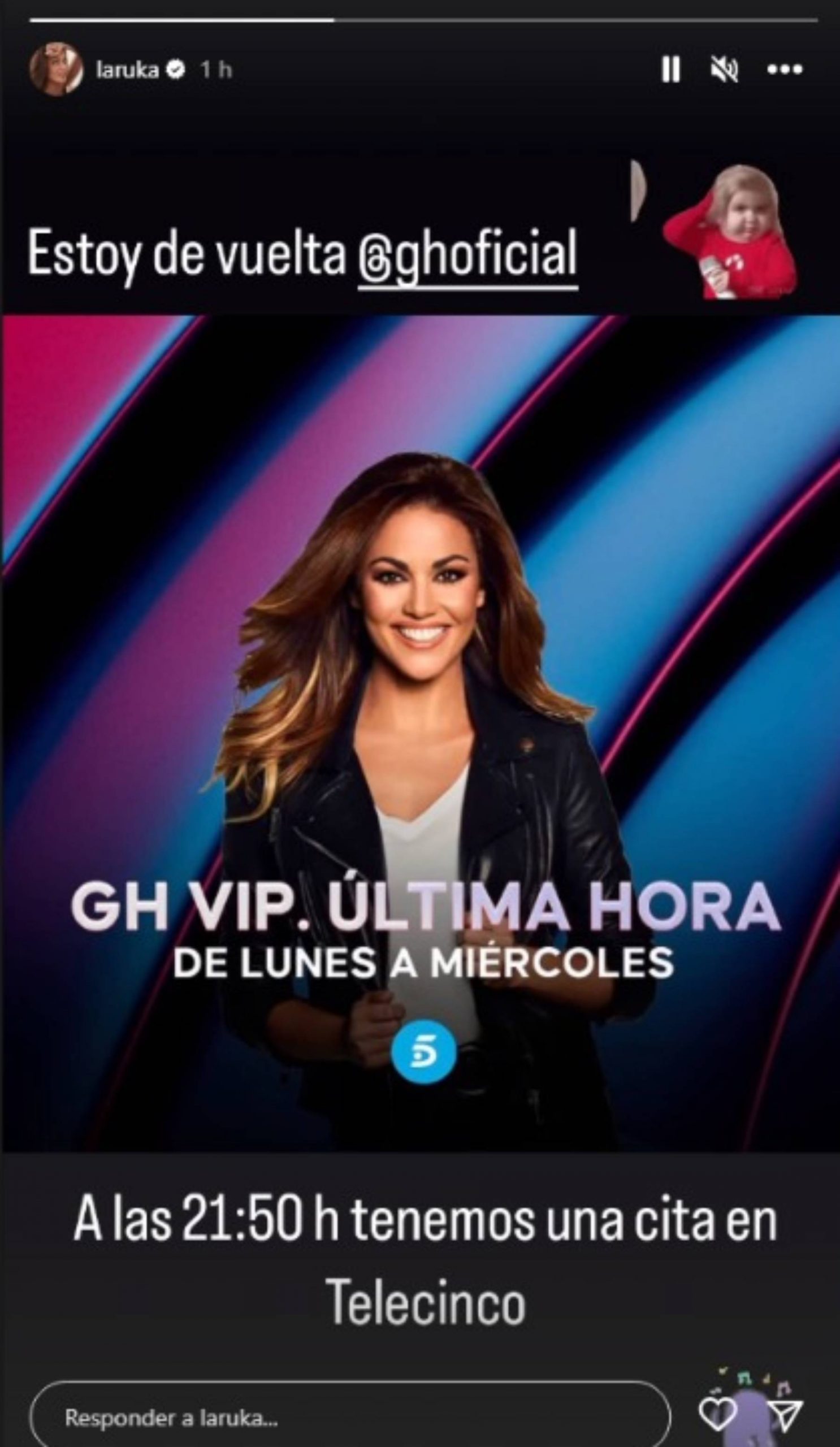 Lara Álvarez anuncia que vuelve a formar parte de 'GHVIP'/ Instagram 