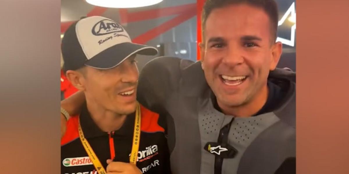 Maverick Viñales le hace explotar un 'airbag' de MotoGP al 'influencer' Ángel Gaitán