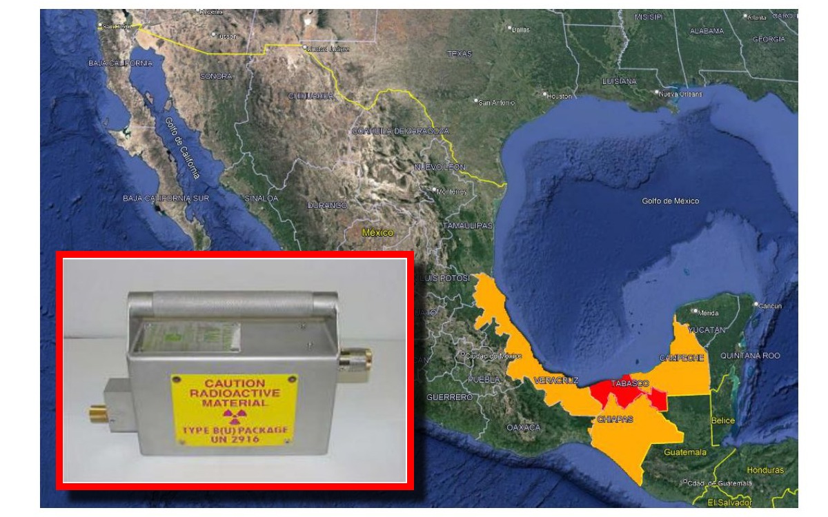 Alertan sobre robo de fuente radiactiva peligrosa en Tabasco