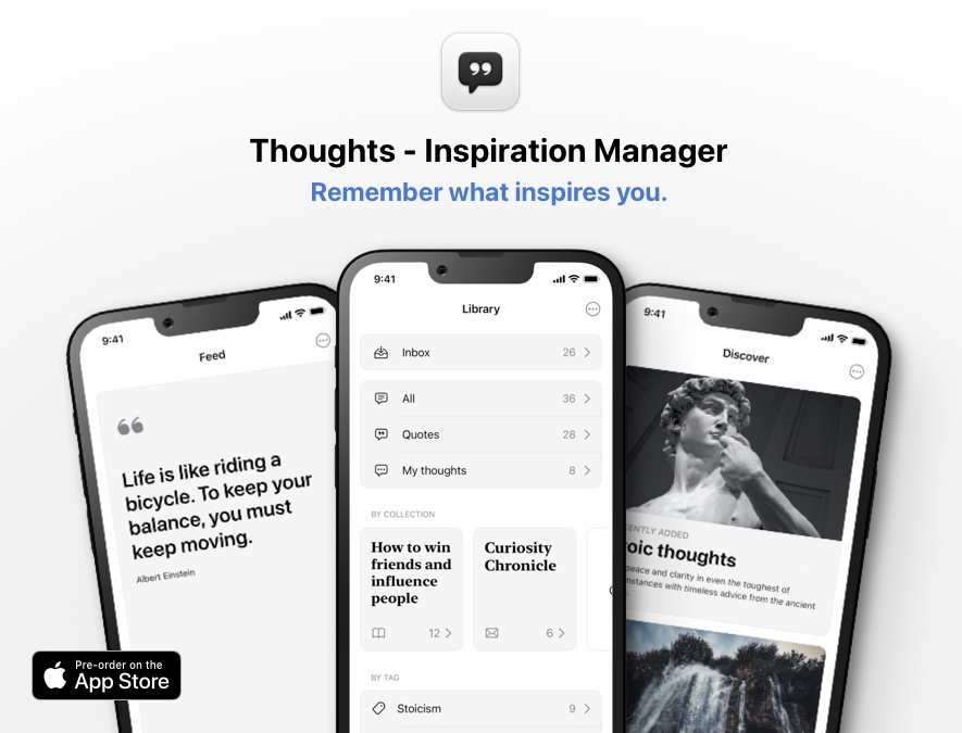 Thoughts estrena una aplicación diseñada para inspirarte, no distraerte