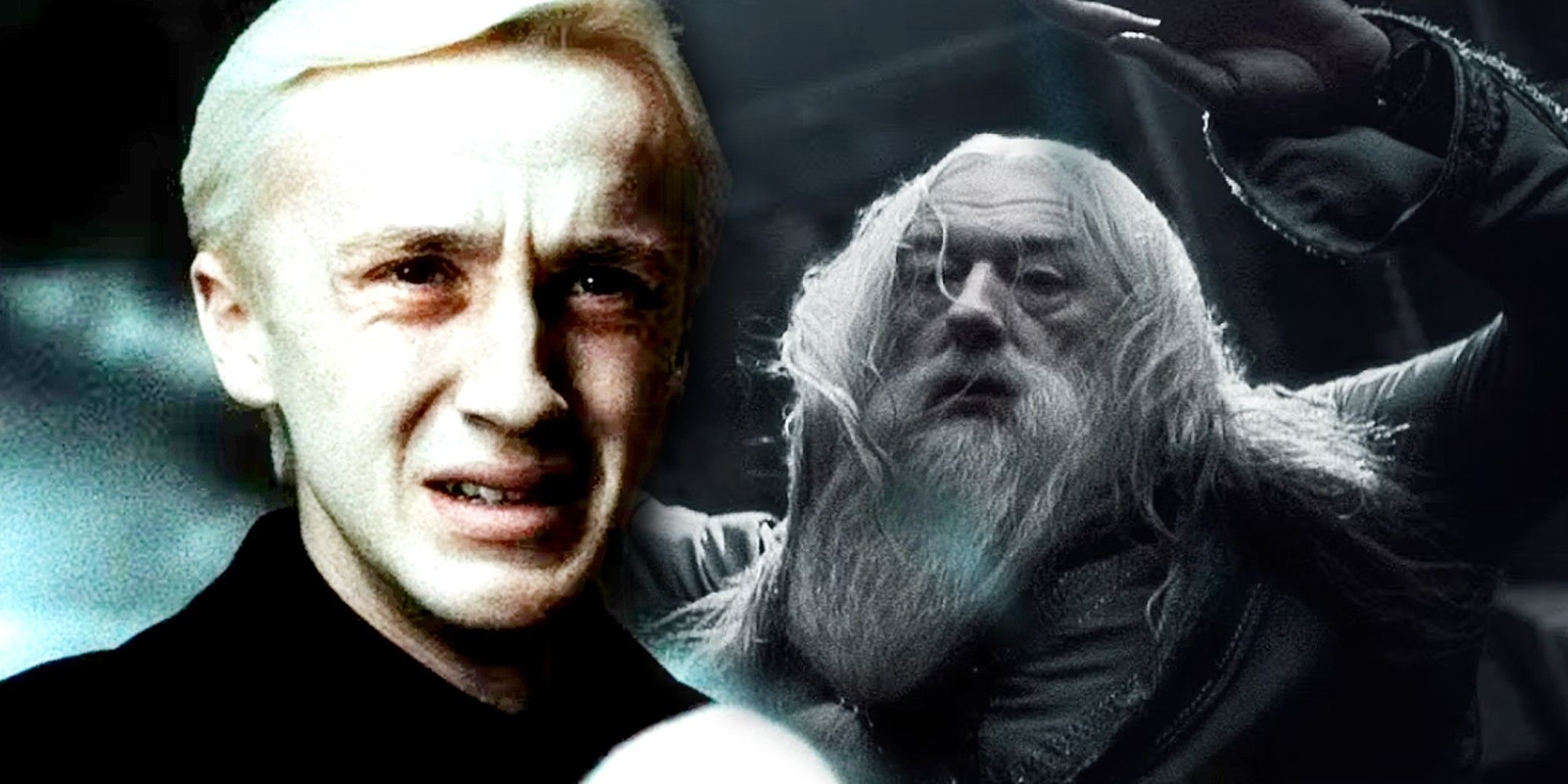 Un cambio en el libro de la película de Harry Potter hizo que el momento fatídico de Dumbledore y Draco fuera mucho más profundo