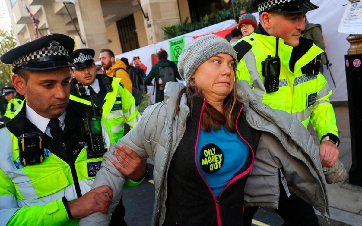 Vuelven a detener a Greta Thunberg; esta vez en Londres