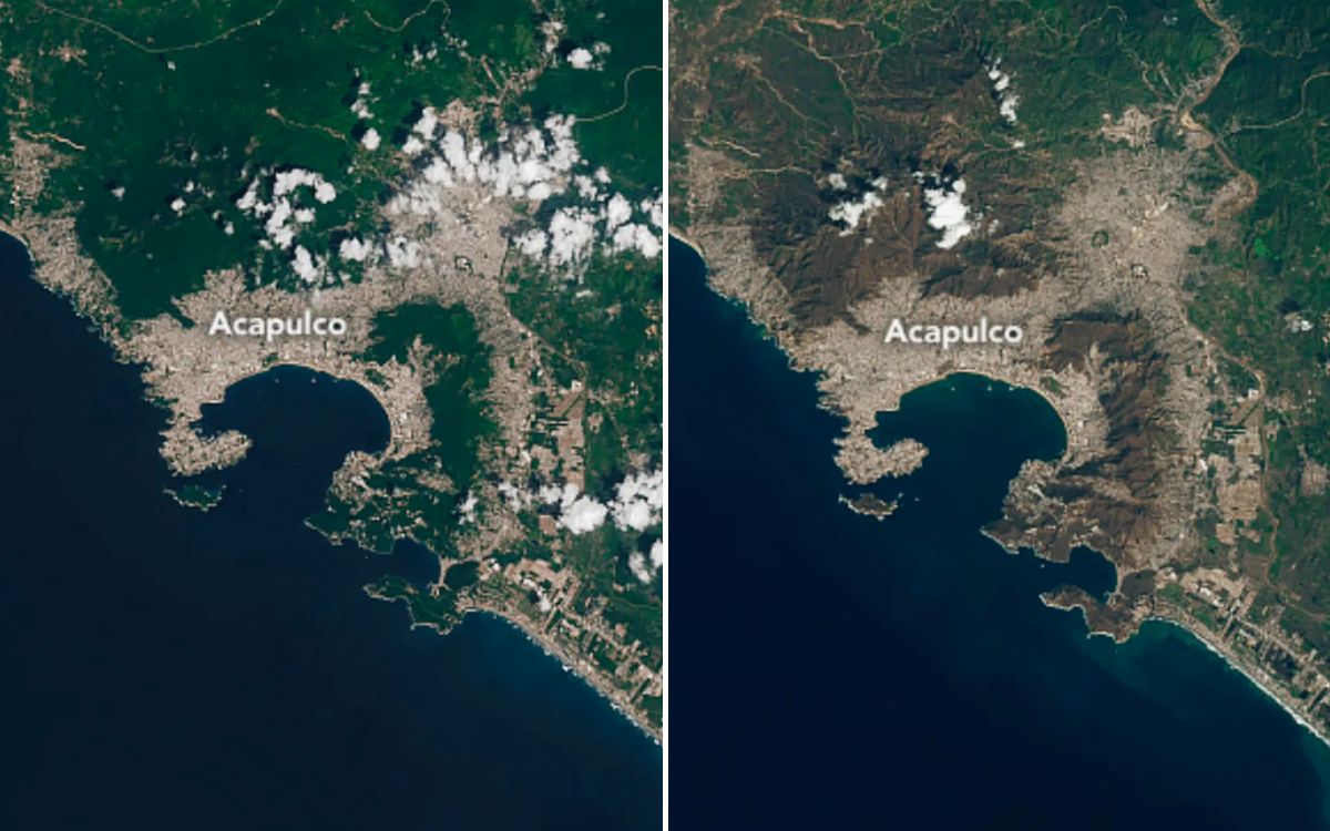 Acapulco antes y después de ‘Otis’, en imágenes de la NASA