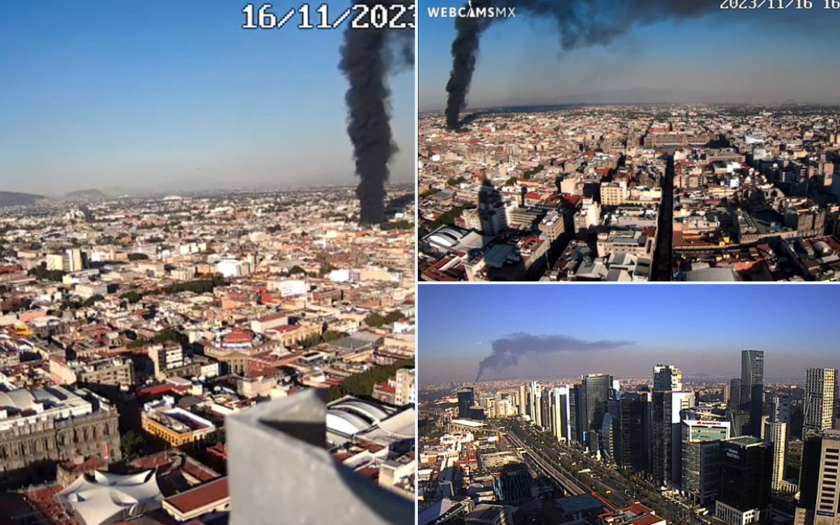 Así se vio el humo del incendio de Tepito desde diversos puntos en CDMX | Fotos