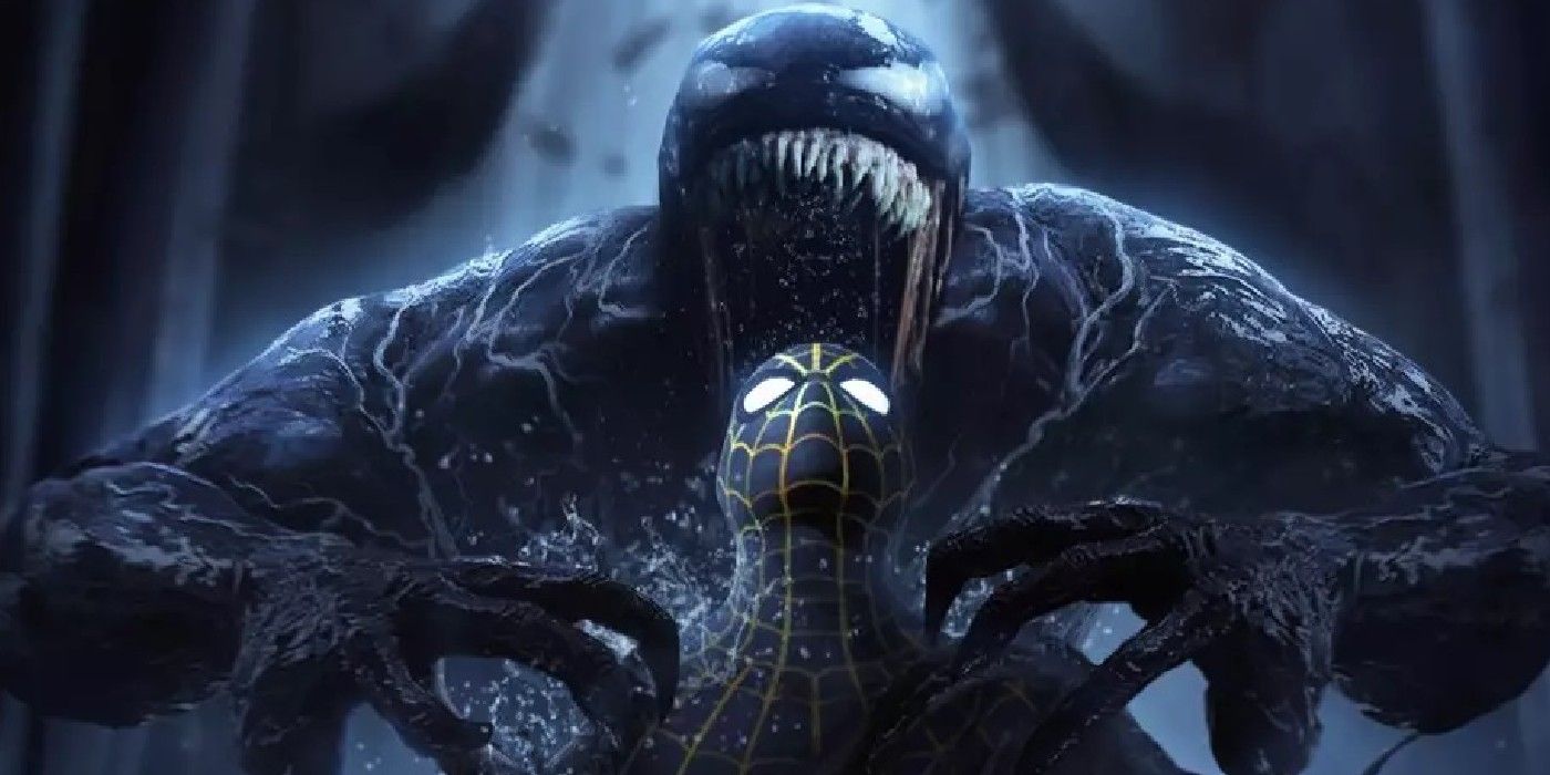 El Hombre Araña de Tom Holland transformado por el Venom de Tom Hardy en un arte cruzado de MCU valiente