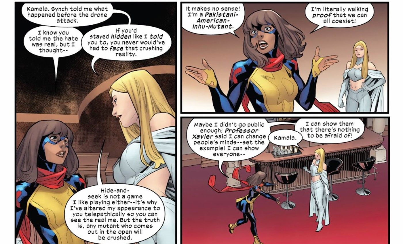 Ms. Marvel habla con Emma Frost sobre ser una mutante-1