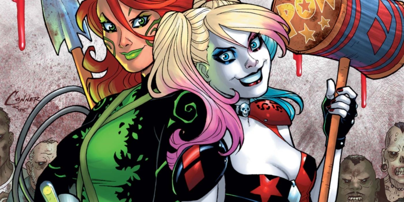 Harley Quinn y Poison Ivy intercambian disfraces para Halloween en arte oficial de DC