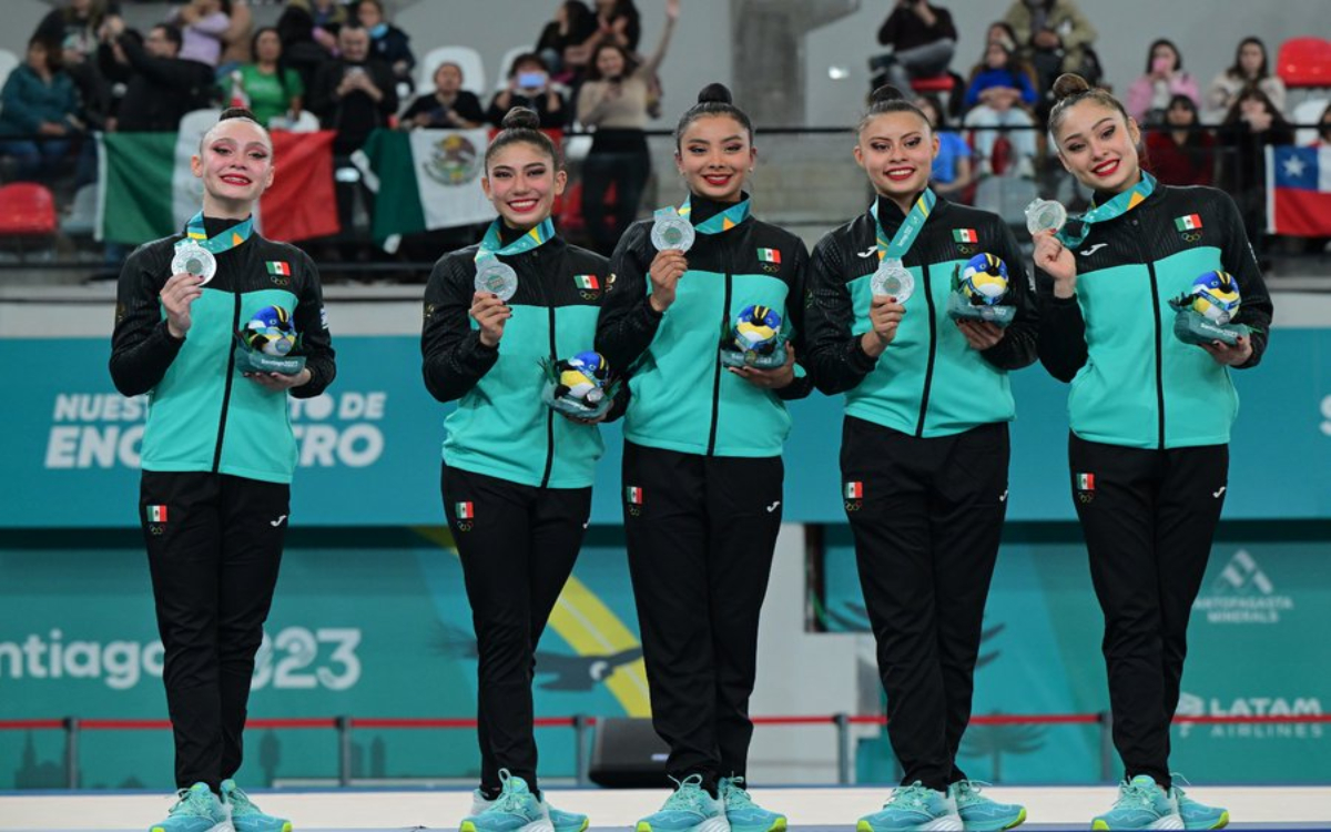 Santiago 2023: Ganan mexicanas en gimnasia rítmica plata y boleto olímpico