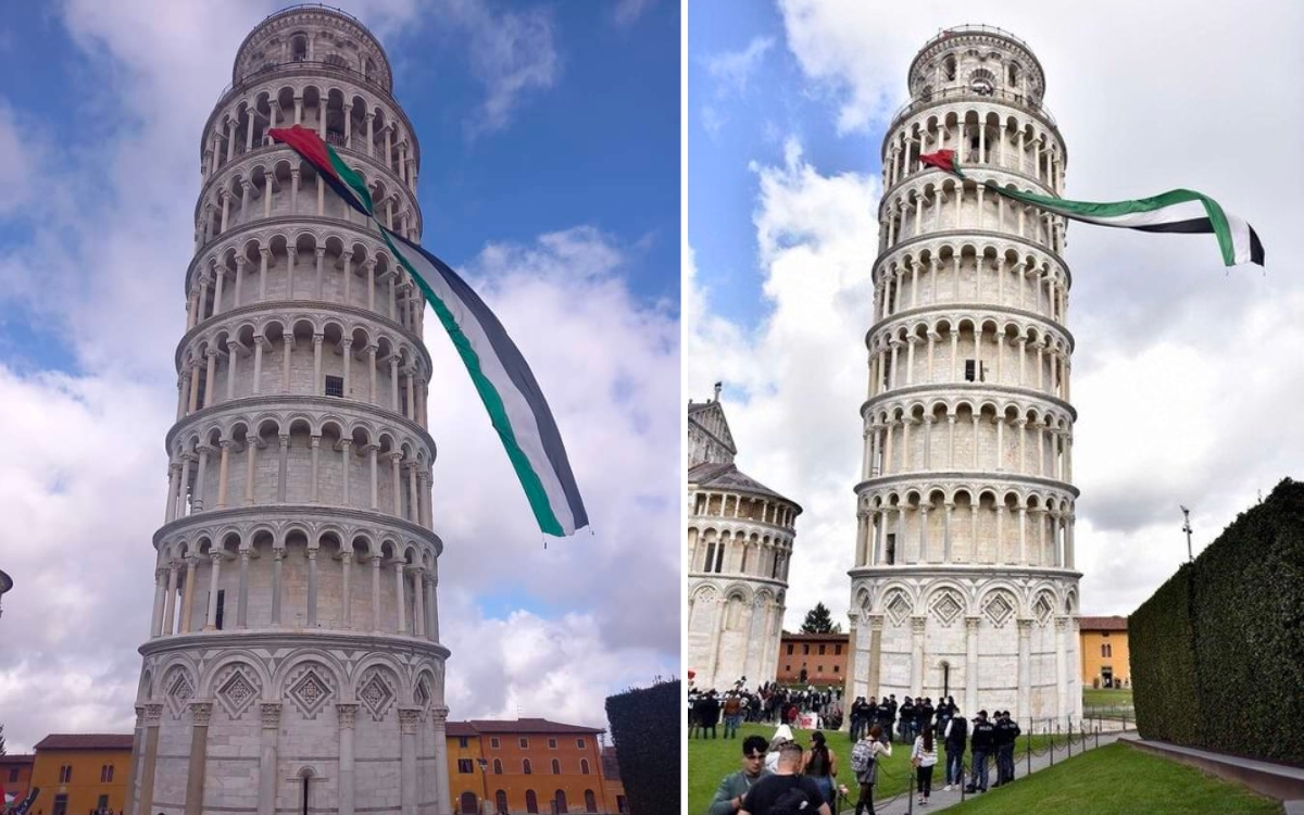 Video | Suben la Torre de Pisa y cuelgan la bandera de Palestina