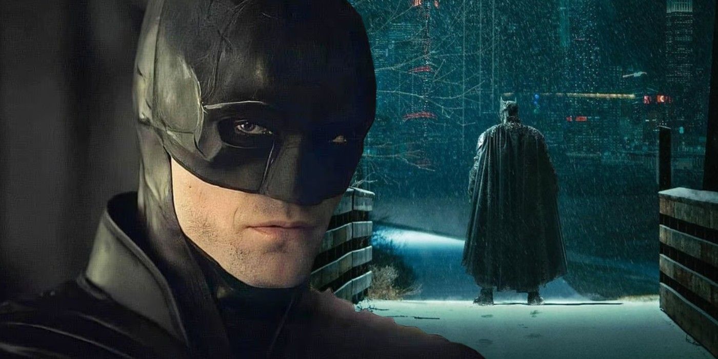 Batman 2 ve a Gotham cubierta de nieve en un póster de fan de Moody DC