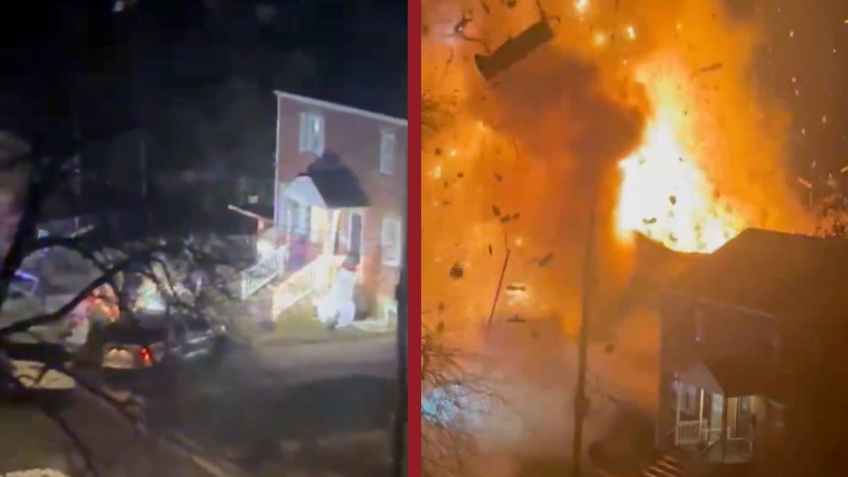Casa explota durante intento de cateo de la policía | Video
